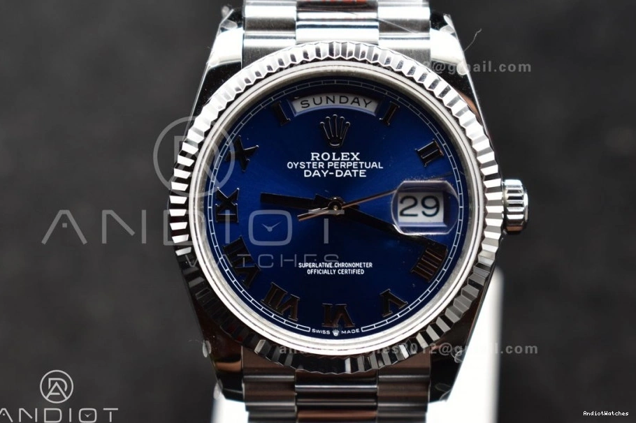 Weight) 36 President vr3255 V5 QF Bracelet SS 904L Roman 679 BestValue Dial Blue DayDate Edition Steel Best (Gain on 0712